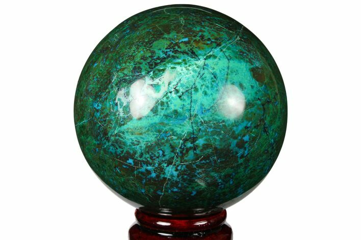Polished Chrysocolla & Malachite Sphere - Peru #133767